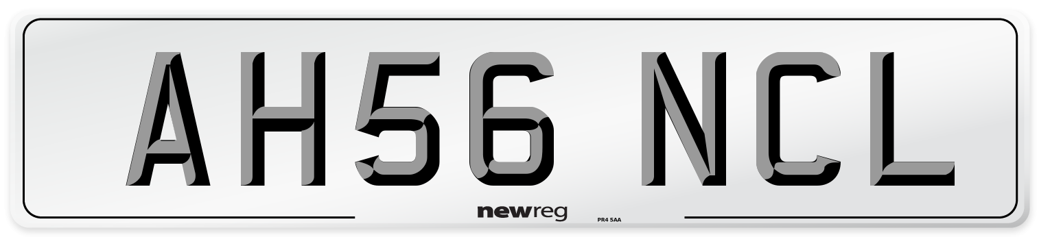 AH56 NCL Number Plate from New Reg